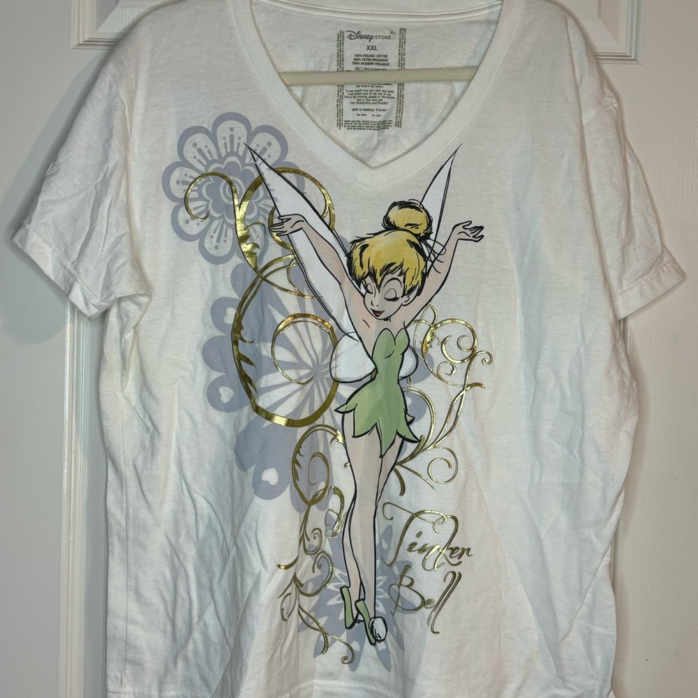 Disney TinkerBell White Graphic Tee Size XXL